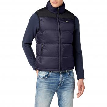 Schott NYC Gilet, Abrigo para Hombre, Navy/Black, M
