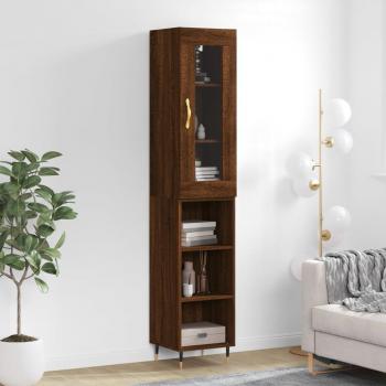Armario de madera multicapa de Roble Marrón 34,5x34x180 cm
