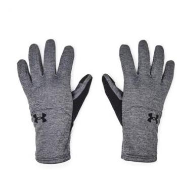 Guantes Under Armour Storm Fleece para hombre, color gris, material de felpa resistente al agua, diseño con tecnología de aislamiento térmico, puños ajustables y palma antideslizante