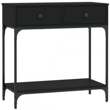 Mesa consola de madera de ingeniería negra 75x34,5x75 cm