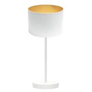 Lámpara de Sobremesa Anuska 1xe14 Blanca con Detalles en Oro 46x16x16 Cm