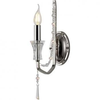Aplique de pared Armand cromo pulido 1 bombilla 44cm E14 cristal