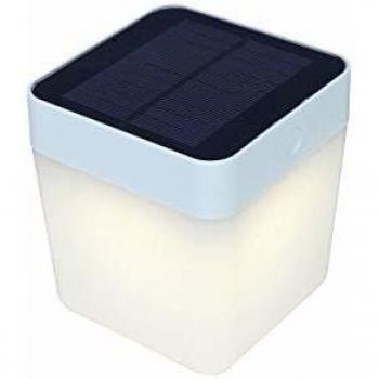Lámpara de mesa solar LED Cube IP44 azul sin cables 4hrs autonomía