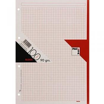 Pacsa 21063 - Recambio papel A4, 90 gr - 100 CN, color rojo