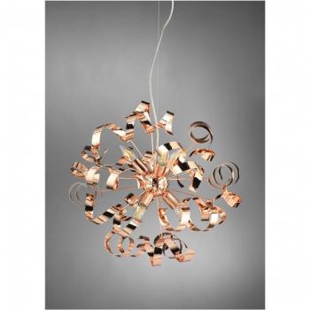 Plafón ZOE 6 Light Metal Cobre, Lámpara de techo colgante Ribbon, cobre