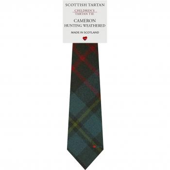 Boys All Wool Tie Woven Scotland - Cameron Hunting Weathered Tartan