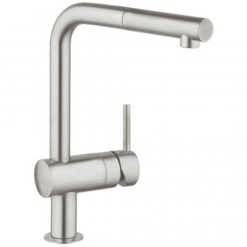 GROHE Minta Grifo Fregadero Extraíble Recto Acero Satinado