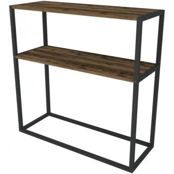 Mesa Consola con Superficie de Almacenamiento 90 x 90 x 33,5 cm Efecto Roble Desgastado