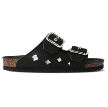 Sandalias Planas de Mujer Genuins Honolulu Guiza Vegan con Planta Anatómica - Calzado Eco Extracómodo Negro (37)