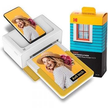 Kodak PD460 Dock Plus 4x6 Instant Photo Printer, Bluetooth Wireless Photographic Printer, Compatible with Android and iOS Devices, 90 photos included