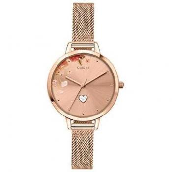 Reloj de Mujer Oui & Me FLEURETTE Resistente al Agua en Acero y PVD Rosa (Ø 32 mm) - Últimas Tendencias en Moda