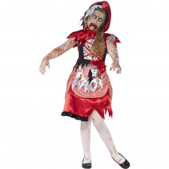 Disfraz de Caperucita Roja Zombie para niña - Color Rojo, Talla 10/12 Años