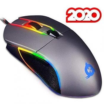 Klimz aim raton gaming chroma rgb cable usb personalizable de 500 a 7000 dpi botones programables disenado para todos los tamanos de manos excelente agarre ambidiestro para juegos pc ps4 gris