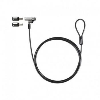 TooQ TQCLKC0045-G Cable de Seguridad Nano con Llave, 2.5x6mm, 1.5 Metros, Gris