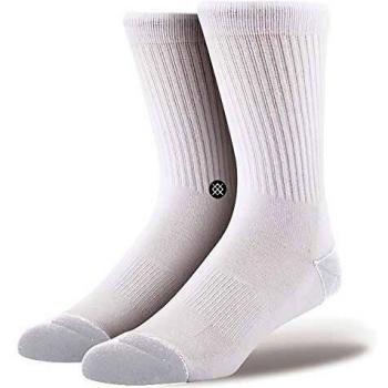 Calcetines Stance Icon 3 Pack Blanco - Algodón 100% - Talla L - Puntera y Talón Reforzados