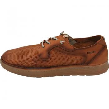 Fluchos F1947 Deportivas Planas Hombre Camel, Mocasín de Cuero para Hombre con Plantilla Extraíble