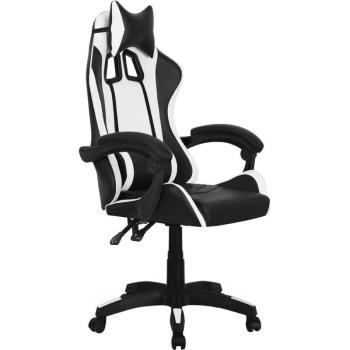 Silla Gaming Ergonómica Ajustable Vortex - Blanco y Negro