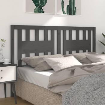 Cabecero para cama madera maciza de pino gris 206x4x100 cm