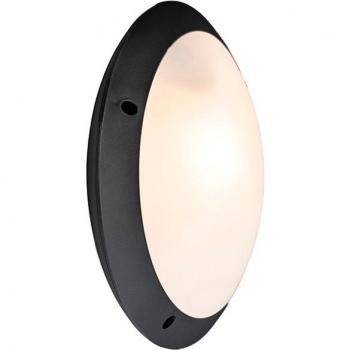 Plafón Aplique LUCIA Negro IP65 E27 Opal