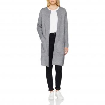 Vero Moda Vmtasty Fullneedle LS Coatigan Noos, Chaqueta Punto para Mujer, Gris Medium Grey Melange, 42