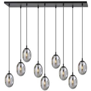 Lámpara de Suspensión Astral EPIKASA, Acero con Recubrimiento de Polvo y Vidrio, Negro y Gris, 100x100x22 cm