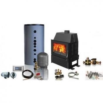 Chimenea wasserführend Paquete completo Malaga II Long 4 - 15 kW