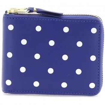Sa7100pd Polka Dot Leather Wallet Navy OS
