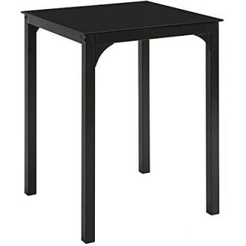 Mesa de Comedor SoBuy OGT38-K-SCH, Material Cristal Templado/Metal Negro, Medidas 60 x 60 x 75 cm, Altura 75 cm