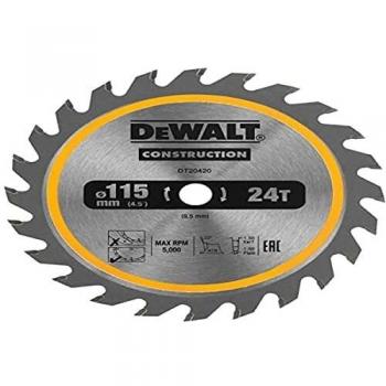 DeWalt DT20420-QZ DT20420-QZ-Hoja para Sierra Circular estacionaria 115x10mm 24D