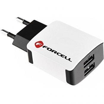 Forcell Adaptador Cargador de Red Universal 2A con Asiento 2X Puerto USB