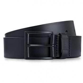 Hugo Boss Connio Minimalist Leather Belt for Men - Black - Size 100 cm