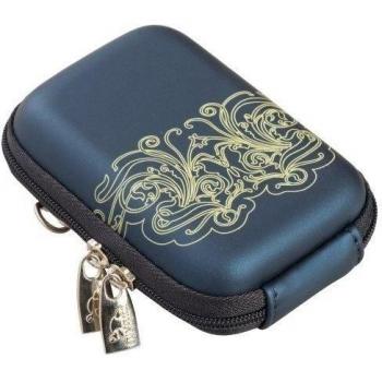 RivaCase Riva-7022-D-Blue-Moire-PU - Funda universal para cámara compacta, color azul