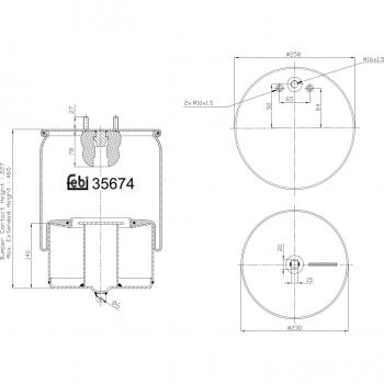 FEBI BILSTEIN 35674 Fuelle de suspensión neumática para VOLVO FH 12