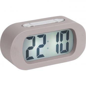 Despertador de Goma Karlsson Gummy - Color Gris y Marrón, Diseño Compacto 7.0 H x 14.0 W x 5.0 D cm