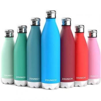 ZOUNICH Botella Agua Acero Inoxidable 350/500/650ml Aislamiento de Vacío de Doble Pared, Sin BPA Botella Termica Reutilizable para Niños, Deporte, Gimnasio