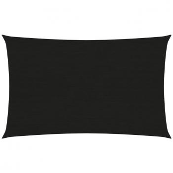 VidaXL Toldo de vela HDPE negro 160 g/m² 4x6 m