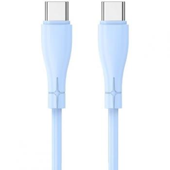 Cable USB Tipo C a Tipo C 1m Silicona Cool Celeste