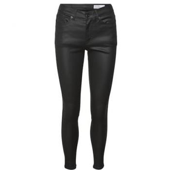 Jeans Skinny Vero Moda VMFLASH con Acabado de Piel Sintética y Cintura Media para Dama - Talla S/34