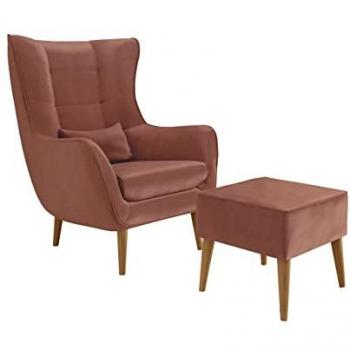Sillón Comfivo 206, Tapizado en Kronos 29, Patas de Madera, 106x80x95cm