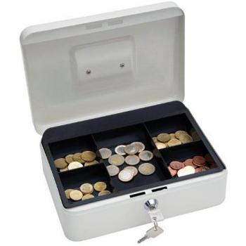 Caja Registradora Wedo, Tamaño 3, 5 Compartimentos, Acero, 250 x 180 x 90 mm, Color Blanco