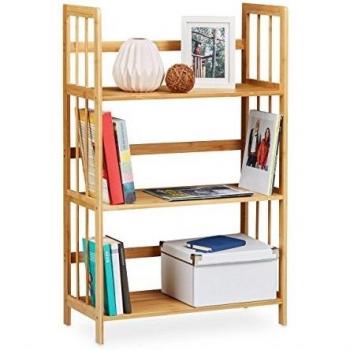 Estantería de bambú natural con 3 estantes, dimensiones 88 x 55 x 26 cm, ideal para baño y almacenamiento