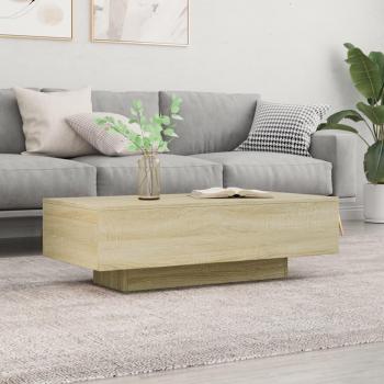 Mesa de centro de roble Sonoma 100x49,5x31 cm en madera multicapa y madera de ingeniería color marrón