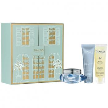 Thalgo Cold Marine Nutri Soothing Cream Gift Set 50ml - Incluye crema nutritiva calmante para el rostro de 50 ml, gel limpiador facial de 50 ml y mascarilla crema SOS calmante para el rostro de