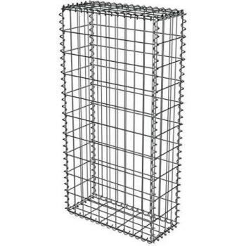 vidaXL Gabion Wall with Covers Galvanised Steel 50x20x100 cm
