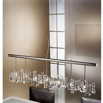 Lámpara colgante elegante de cristal cromo STRETTA con 7 bombillas