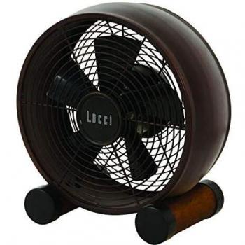 Ventilador de mesa Breeze bronce/nogal, Ø 20 cm, silencioso