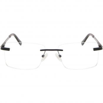 Gafas Recetadas Rectangulares Sin Armazón Metálicas Negras para Hombre - Gafas Anti-Azules - SmartBuy Collection