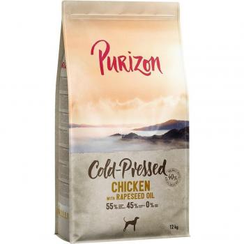 Purizon 12 kg Dog Food Cold Pressed Chicken with Rapeseed Oil - 10 + 2 kg Free Promotion Pack