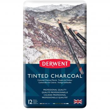 Derwent Charcoal Pencils, 12-Ct. Tin, Multicolor