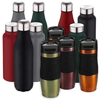 Bergner Neon Classic Termo Mug, Acero Inoxidable, Verde, 400 ml